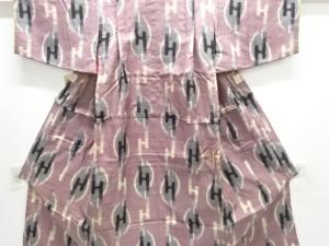 アンティーク　幾何学模様織出し銘仙着物